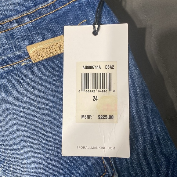 7 for all mankind the Ankle super skinny jeans. 24 inch waist. Size 00. NWT - Picture 3 of 6